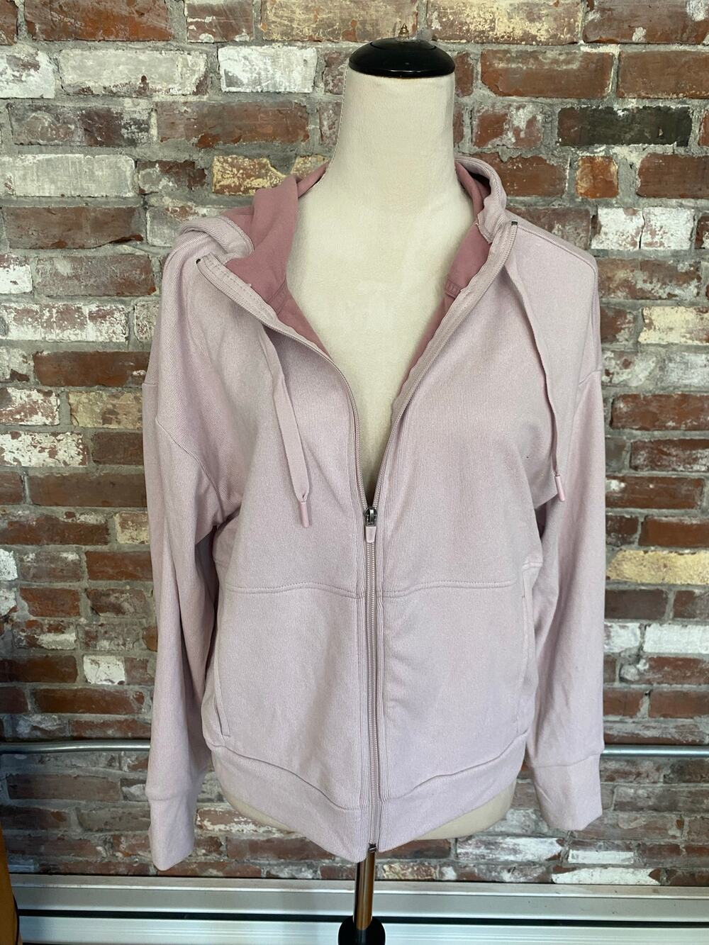 RBX Women's Full Zip Hooded Jacket Size Medium Light Purple Pink Accent